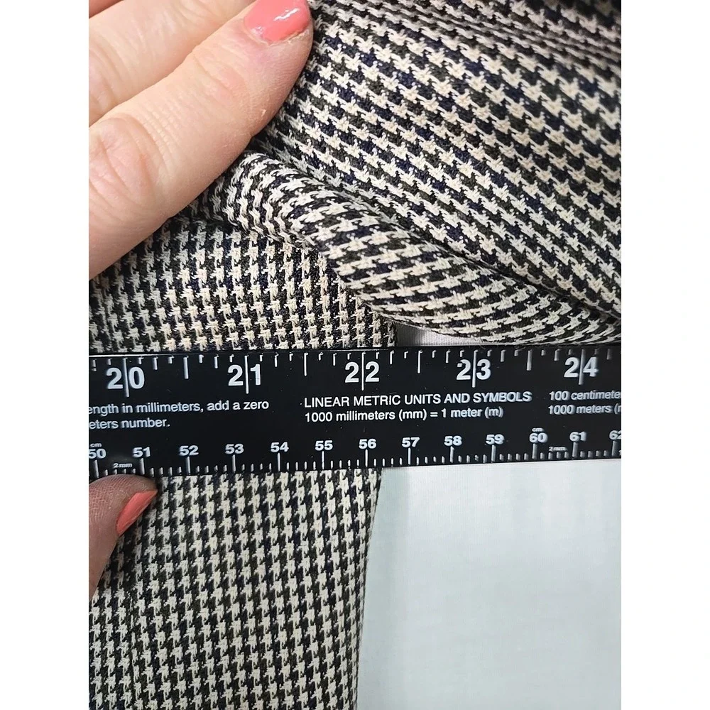Vtg Chaps Ralph Lauren Men's 42R Beige Houndstooth Wool Blazer Sport Coat Canada